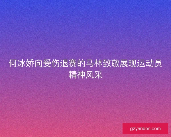 何冰娇向受伤退赛的马林致敬展现运动员精神风采