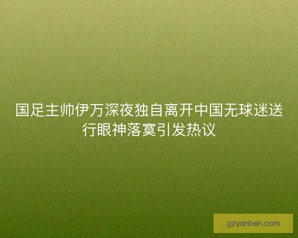 国足主帅伊万深夜独自离开中国无球迷送行眼神落寞引发热议