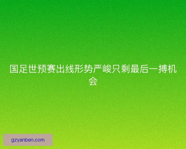 国足世预赛出线形势严峻只剩最后一搏机会